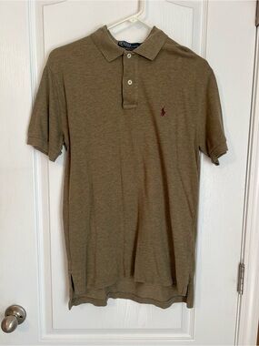 Ralph Lauren Men's Polo in Olive with Burgundy Pony